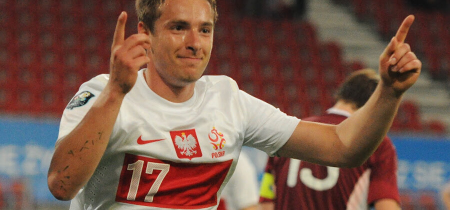 Radość Artura Sobiecha po trafieniu z Łotwą przed Euro 2012. Fot. Radek Piasecki